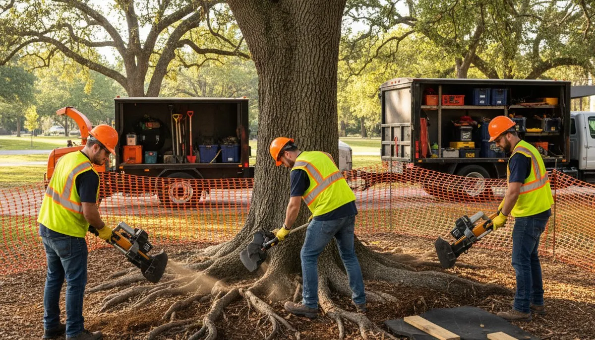 Arbor Tree Care providing root protection for healthy tree roots in Thornton, CO
